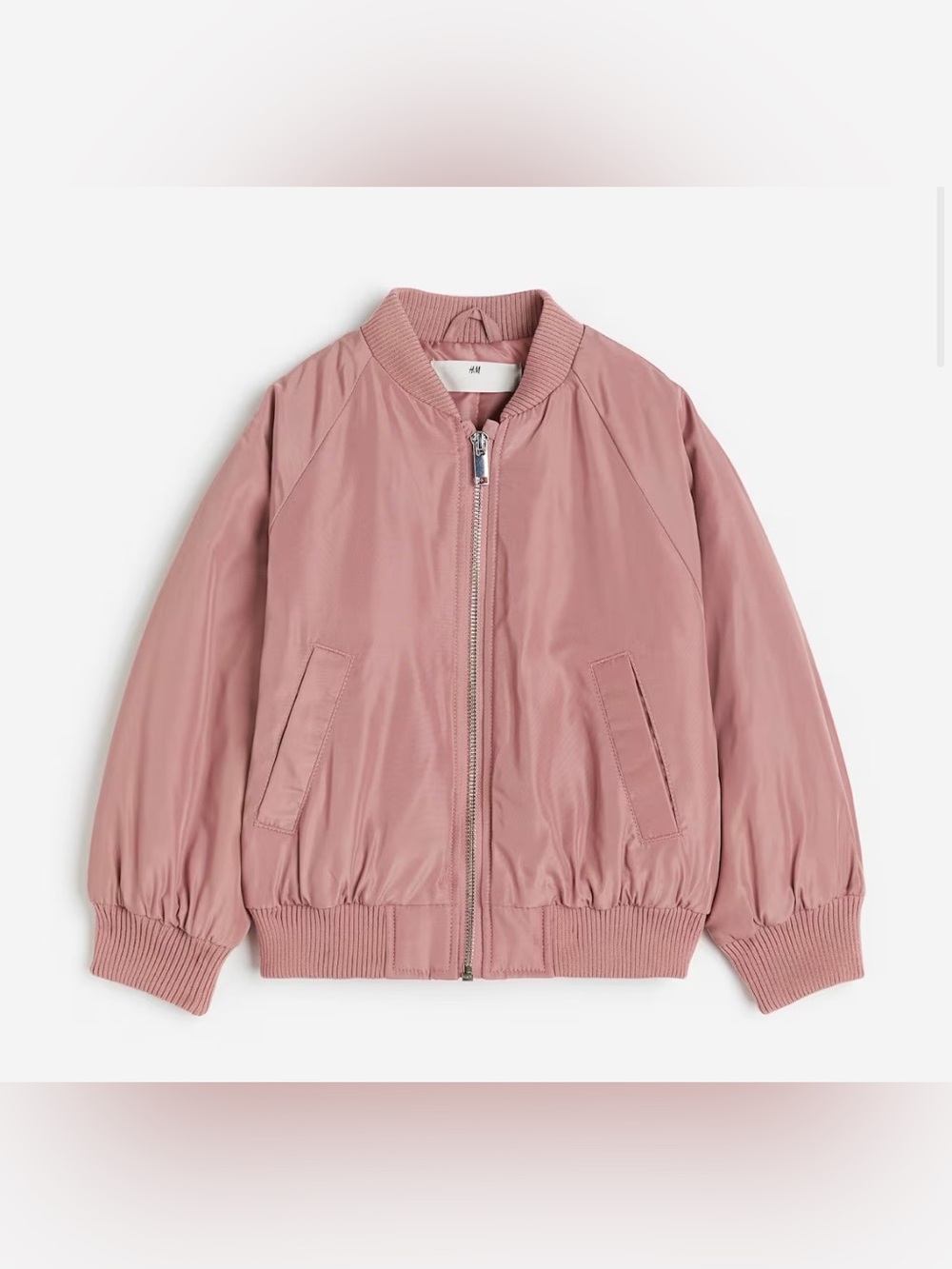 H&M Girls Light Mauve Bomber Jacket